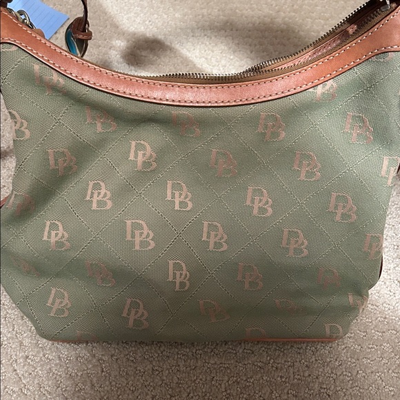 Green canvas/tan leather Dooney & Bourke hobo - Picture 6 of 6